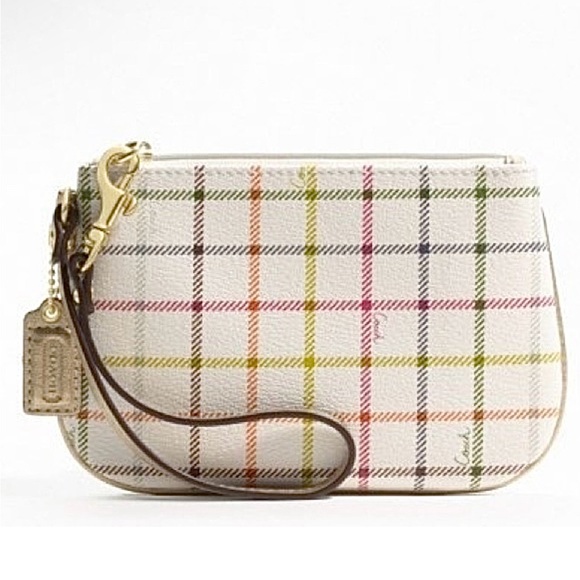 Coach Handbags - NWT Coach Peyton Tattersall Wristlet